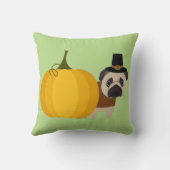 巡礼者の感謝祭のパグ クッション (裏面)