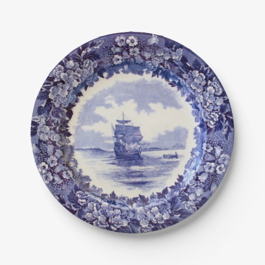 巡礼者の紙皿: Wedgwood Mayflower 7インチ ペーパープレート (正面)