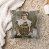 巡礼者の若い女性の感謝祭のアクセントの枕 クッション (ブランケット)