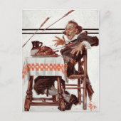 巡礼者を驚かせた。ヴィンテージアート感謝祭 ポストカード (正面)