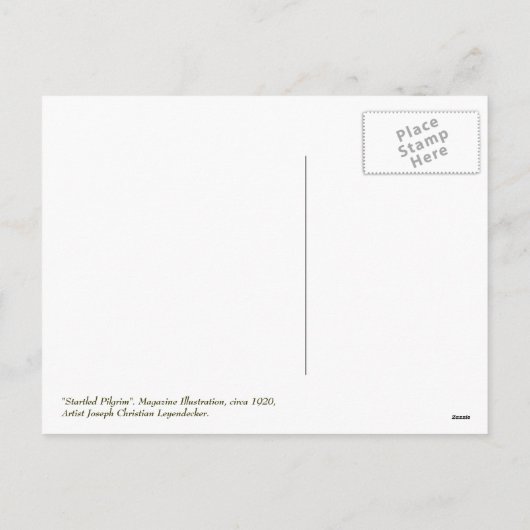 巡礼者を驚かせた。感謝祭ユーモアのあるはがき シーズンポストカード (裏面)