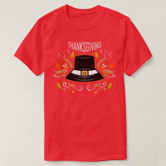 巡礼者ハットサンクスギビング Tシャツ (デザイン正面)