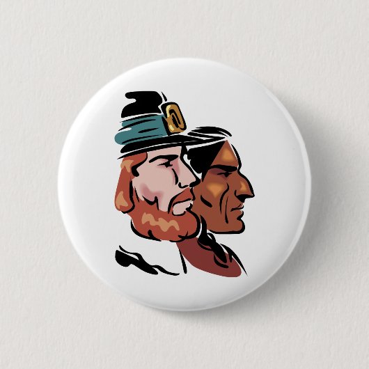 巡礼者及び先住民 缶バッジ (正面)