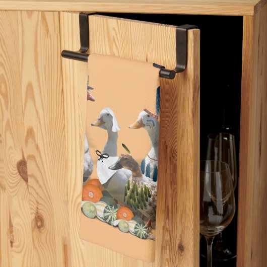 巡礼者&インディアンダックサンクスギビングキッチンタオル キッチンタオル (三つ折り)