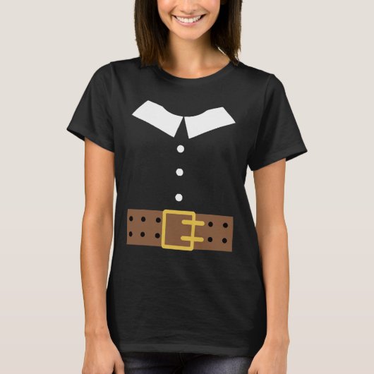 巡礼衣装ハロウィーンおもしろい感謝祭の少年 Tシャツ (正面)