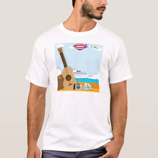 巡航および旅行目的との夏のテーマ Tシャツ (正面)