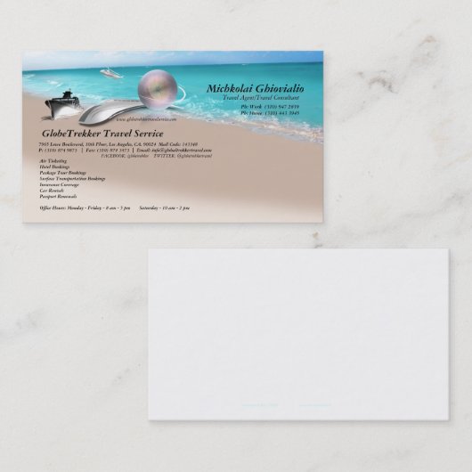 巡航の飛行機の列車の旅行会社の名刺 名刺 (正面/裏面)