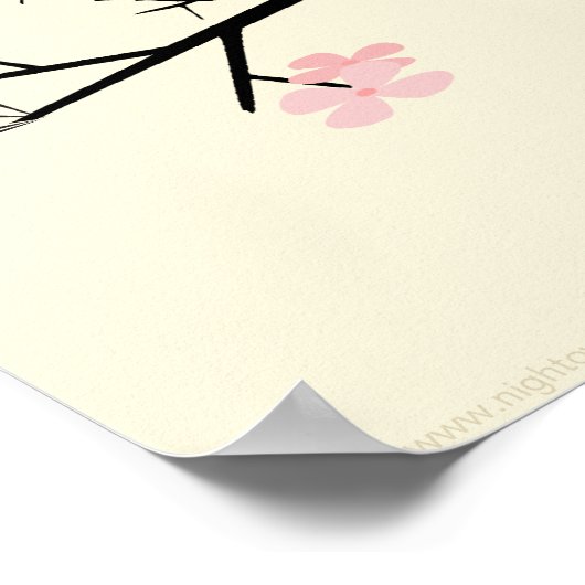 巣と花のパーソナライズされた子供部屋ポスター ポスター (角)