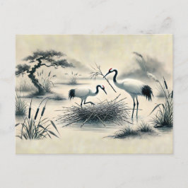 巣のインクで巣を中国の作る絵を描鶴 ポストカード