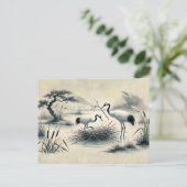 巣のインクで巣を中国の作る絵を描鶴 ポストカード (スタンド正面)