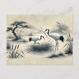 巣のインクで巣を中国の作る絵を描鶴 ポストカード