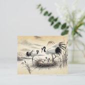 巣のインクで巣を中国の作る絵を描鶴 ポストカード (スタンド正面)