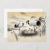 巣のインクで巣を中国の作る絵を描鶴 ポストカード (正面/裏面)