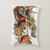 巣のウッドランド小妖精や小人:アンティークバードスプライトフェアリー アクセントクッション (裏面(縦))