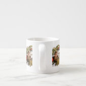 巣のウッドランド小妖精や小人:アンティークバードスプライトフェアリー エスプレッソカップ (裏面)