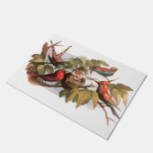 巣のウッドランド小妖精や小人:アンティークバードスプライトフェアリー ドアマット (アングル)