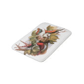 巣のウッドランド小妖精や小人:アンティークバードスプライトフェアリー バスマット (アングル)