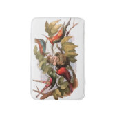 巣のウッドランド小妖精や小人:アンティークバードスプライトフェアリー バスマット (正面縦)