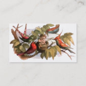 巣のウッドランド小妖精や小人:アンティークバードスプライトフェアリー 名刺 (裏面)