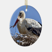 巣のコウノトリ セラミックオーナメント (右)