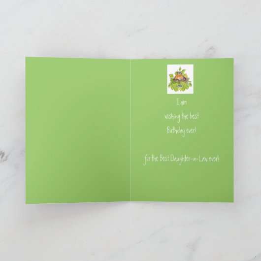 巣のハッピーバースデーの義理の娘ロビン カード (内部)