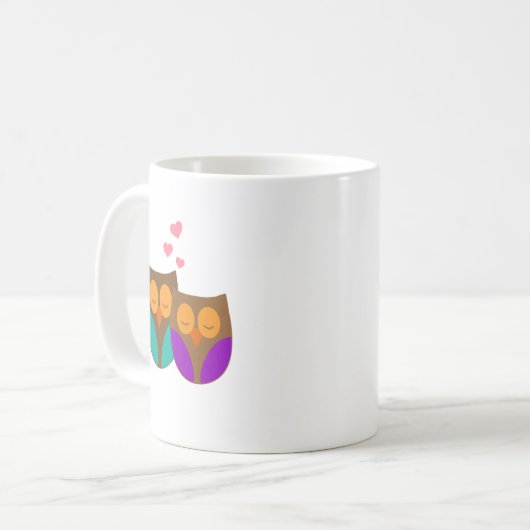 巣のフクロウ コーヒーマグカップ (正面左)