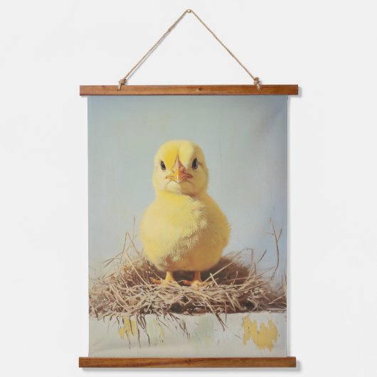 巣の不機嫌な女の子 吊り下げ型タペストリー (正面)