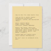 巣の不機嫌な女の子 招待状 (裏面)