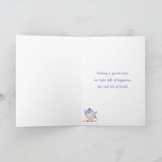 巣の中のハッピーイースターブルーバードへ シーズンカード (内部)