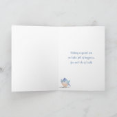 巣の中のハッピーイースター青い鳥へ シーズンカード (内部)