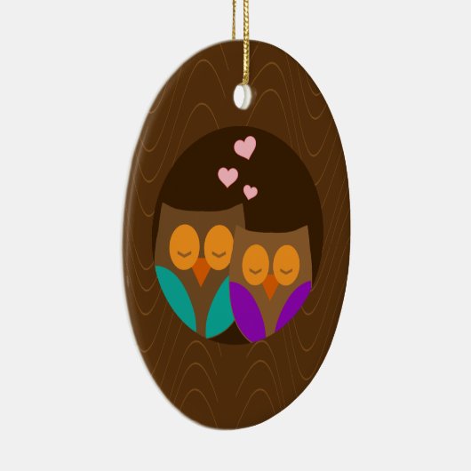 巣の中のフクロウ セラミックオーナメント (右)
