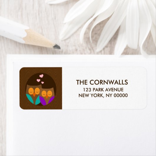 巣の中のフクロウ ラベル (インサイチュ)