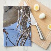 巣の中の白いコウノトリ キッチンタオル (四つ折り)