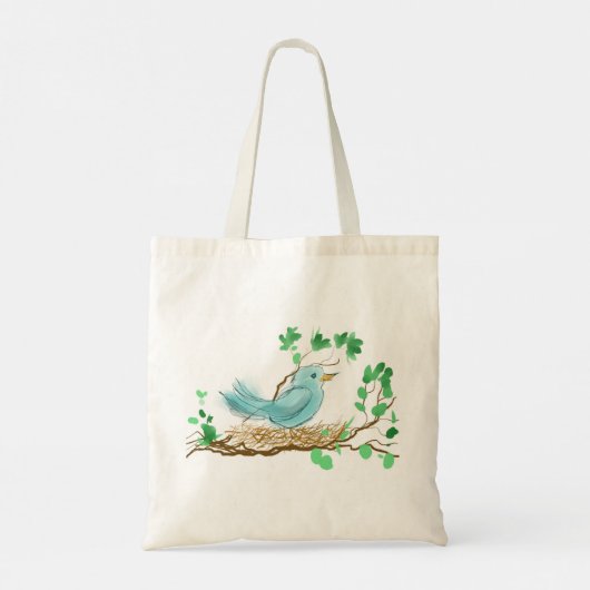 巣の中の鳥 トートバッグ (裏面)