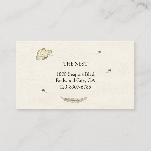 巣の中の鳥 名刺 (裏面)
