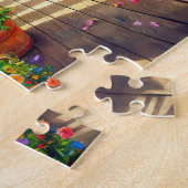 巣の中食べ物を与えのブラックバードの雛 ジグソーパズル (側面)