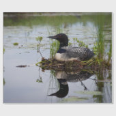 巣の包装紙の水潜り鳥 ラッピングペーパー (フラット)