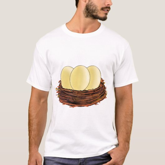 巣の卵の鳥 Tシャツ (正面)