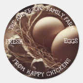 巣の卵フォトイメカスタムージかわいいテンプレート ラウンドシール (正面)