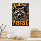 巣の守護者：アライグマのパーチ ポスター (キッチン)