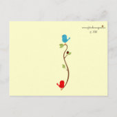 巣の赤ちゃんシャワー付きバーディーありがとうはがき ポストカード (裏面)