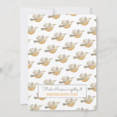 巣の赤ちゃん飛んでいるのシャワーの上で甘いママの鳥 招待状 (裏面)