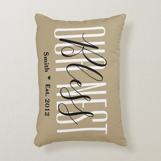 巣のCustの私達の名前か米国東部標準時刻の日付の農家の枕を賛美して下さい アクセントクッション (正面(垂直))