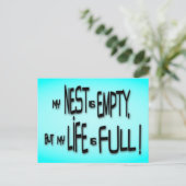 巣は空っぽだけど、私の人生は満たされている! ポストカード (スタンド正面)