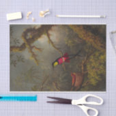 巣を作る深紅トパーズのハミングバード 薄葉紙 (クラフト)