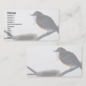 巣を造っているアメリカのロビン 名刺 (正面/裏面)