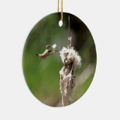 巣を造っているハチドリ セラミックオーナメント (右)