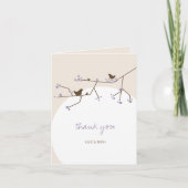 巣作り鳥と家族のベビーシャワーサンキューカード サンキューカード (正面)