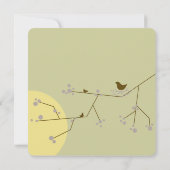 巣作り鳥族の木の、シックベビーシンプルシャワー 招待状 (裏面)