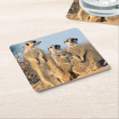 巣窟にいる家族 スクエアペーパーコースター (アングル)
